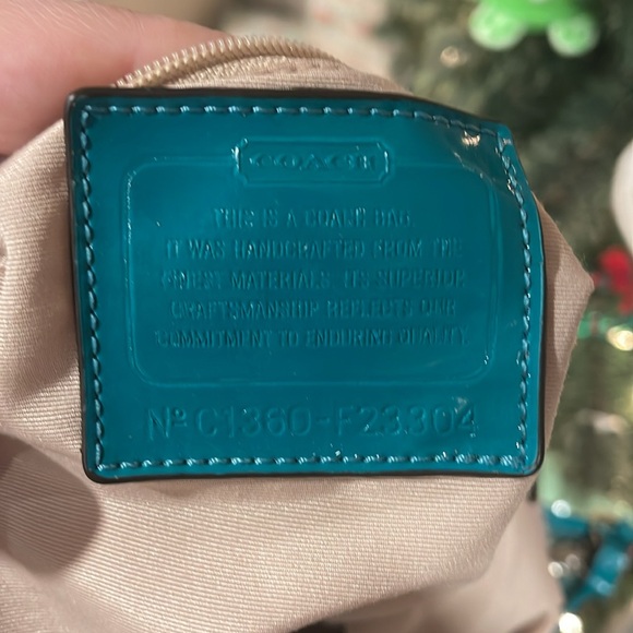 Coach Signature Tote Bag - Beige and Teal - Picture 12 of 16